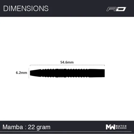 Red Dragon Šipky Steel Peter Wright Mamba 2 - 22g