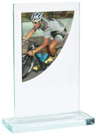 Skleněná trofej CR3061M14 | Cyklistika Výška cm: 16