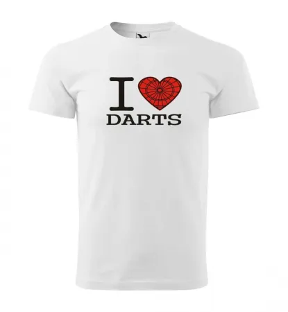 Malfini Triko s potiskem - I Love Darts - white - XL