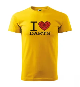 Malfini Triko s potiskem - I Love Darts - yellow - 4XL
