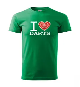 Malfini Triko s potiskem - I Love Darts - green - XS
