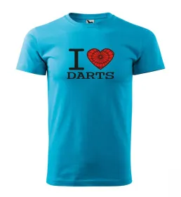 Malfini Triko s potiskem - I Love Darts - turquoise - L