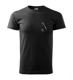 Malfini Triko s potiskem - Srdíčko - black - S