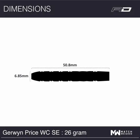 Red Dragon Šipky Steel Gerwyn Price - World Champion SE - 26g