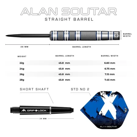 Mission Šipky Steel Alan Soutar - Blue & White - 24g
