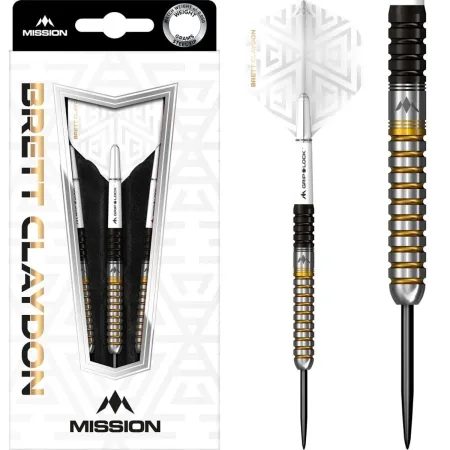 Mission Šipky Steel Brett Claydon - Black & Gold - 22g