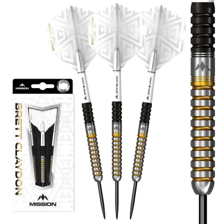 Mission Šipky Steel Brett Claydon - Black & Gold - 22g