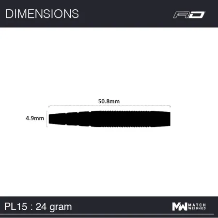 Red Dragon Šipky Steel Peter Wright PL15 - 24g