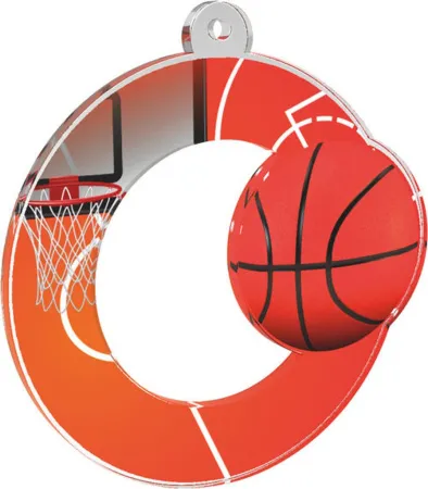 Akrylátová medaile MDA0010M03 | Basketball Stuha: ST10, MD průměr: 7