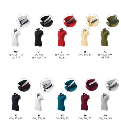 Polokošile dámská Collar Up 257 - XS - garnet