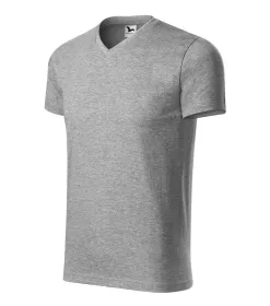 Tričko unisex Heavy V-neck 111 - 3XL - tmavě šedý melír
