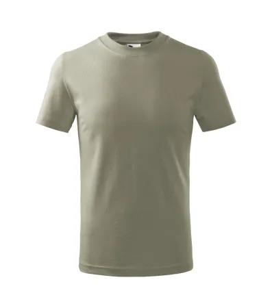 Tričko dětské Basic 138 - 134 cm/8 let - světlá khaki