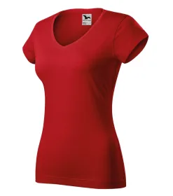 Tričko dámské Fit V-neck 162 - L - červená