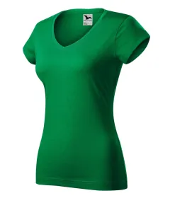 Tričko dámské Fit V-neck 162 - 2XL - středně zelená