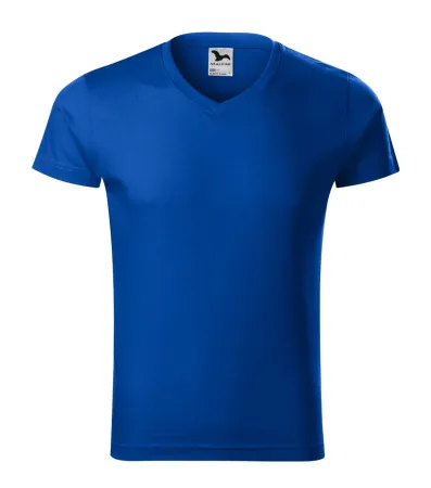 Tričko pánské Slim Fit V-neck 146 - M - královská modrá