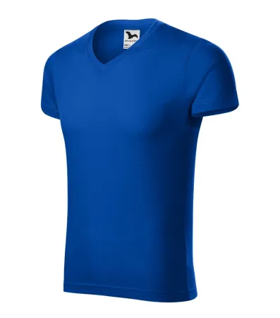 Tričko pánské Slim Fit V-neck 146 - M - královská modrá
