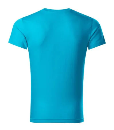Tričko pánské Slim Fit V-neck 146 - M - tyrkysová