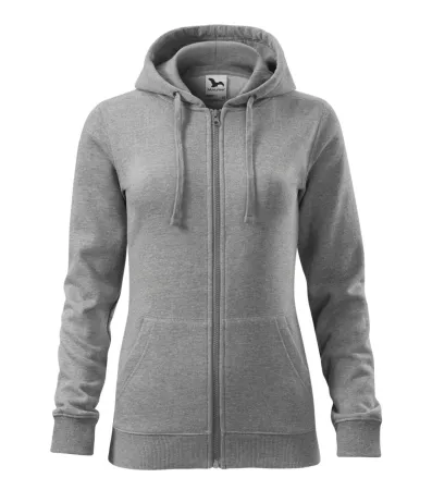 Mikina dámská Trendy Zipper 411 - XL - tmavě šedý melír
