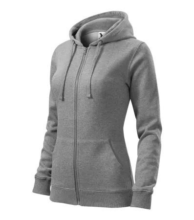 Mikina dámská Trendy Zipper 411 - XL - tmavě šedý melír