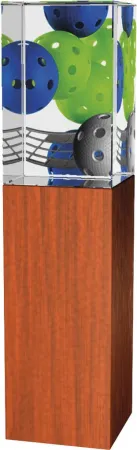 Skleněná trofej - kombinace skla a dřeva CR4021M12 | Florbal Výška cm: 18, Šířka cm: 5