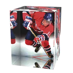 Skleněná trofej CR3065M3 | Hokej Výška cm: 8, Šířka cm: 5, Hloubka cm: 5