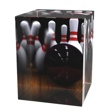 Skleněná trofej CR3065M13 | Bowling Výška cm: 8, Šířka cm: 5, Hloubka cm: 5