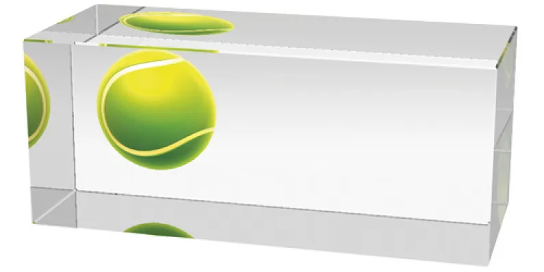 Skleněná trofej CR3066M2 | Tenis Výška cm: 5, Šířka cm: 10, Hloubka cm: 5