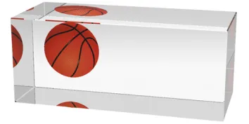 Skleněná trofej CR3066M5 | Basketball Výška cm: 5, Šířka cm: 12, Hloubka cm: 5