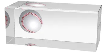 Skleněná trofej CR3066M6 | Baseball Výška cm: 5, Šířka cm: 8, Hloubka cm: 5