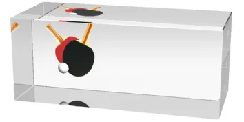 Skleněná trofej CR3066M9 | Stolní tenis Výška cm: 5, Šířka cm: 8, Hloubka cm: 5