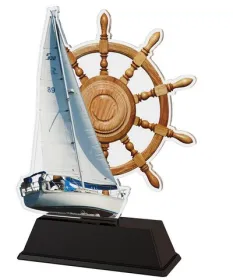 Akrylátová trofej FA210M62 | Jachta Výška cm: 15.5, Šířka cm: 13