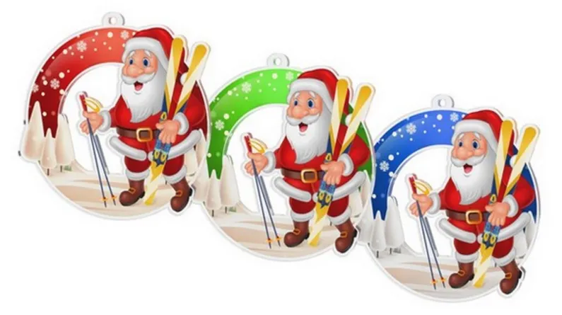 Akrylátová medaile VSC3011 | Lyžování Barva: zelená, Stuha: ST6