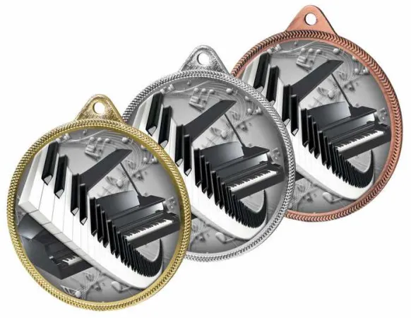 Medaile MDL001M105 | Hudba Barva: stříbro, Stuha: ST14