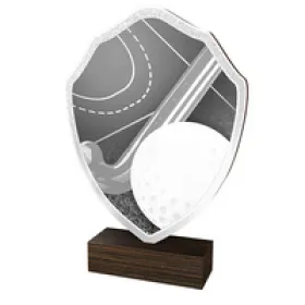 Dřevěná plaketa TFRW132 | Pozemní hokej Výška cm: 11,5