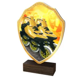 Dřevěná plaketa TFRW182 | Bruslení Výška cm: 13,5