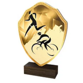 Dřevěná plaketa TFRW191 | Duatlon Výška cm: 10,5