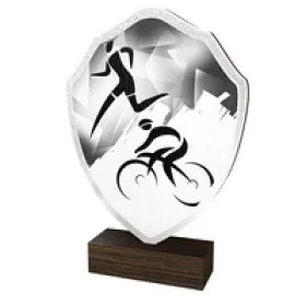 Dřevěná plaketa TFRW192 | Duatlon Výška cm: 10,5