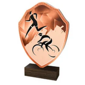 Dřevěná plaketa TFRW193 | Duatlon Výška cm: 18