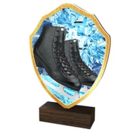 Dřevěná plaketa TFRW198 | Krasobruslení Výška cm: 13,5