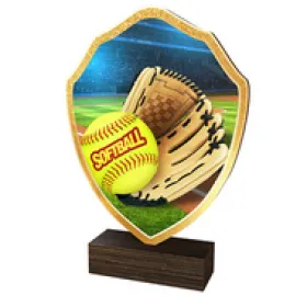 Dřevěná plaketa TFRW214 | Softball Výška cm: 22