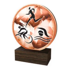 Dřevěná plaketa TFRW629 | Triatlon Výška cm: 13,5