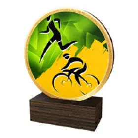 Dřevěná plaketa TFRW690 | Duatlon Výška cm: 9,5