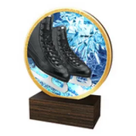 Dřevěná plaketa TFRW698 | Krasobruslení Výška cm: 10,5