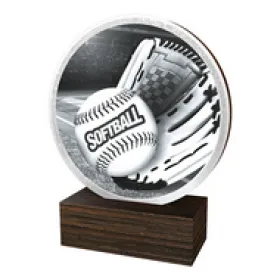 Dřevěná plaketa TFRW716 | Softball Výška cm: 13,5