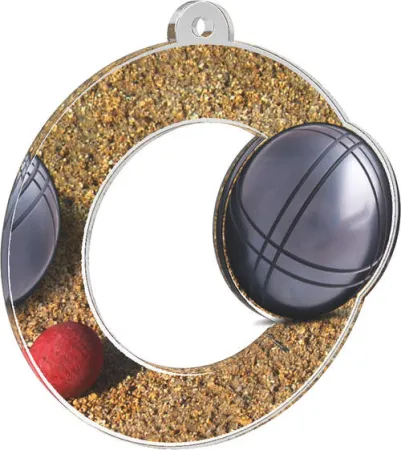 Akrylátová medaile MDA0010M27 | Petanque Stuha: ST15, MD průměr: 6