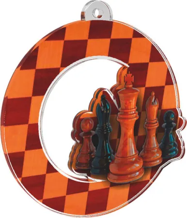 Akrylátová medaile MDA0010M33 | Šachy Stuha: ST17, MD průměr: 5