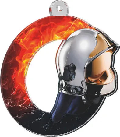 Akrylátová medaile MDA0010M38 | Hasiči Stuha: ST14, MD průměr: 6