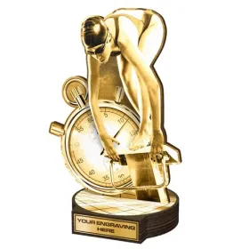 Dřevěná plaketa RWR176 | Plavání Výška cm: 19