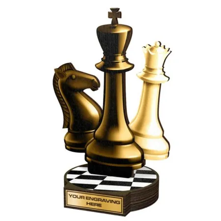 Dřevěná plaketa RWR179 | Šachy Výška cm: 30