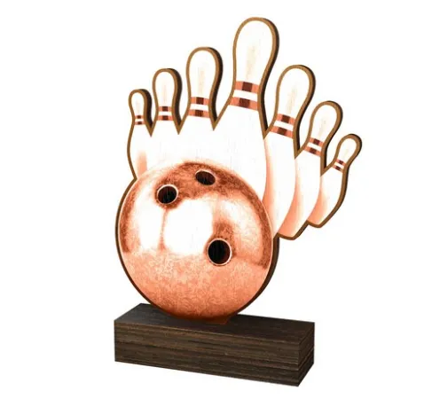 Dřevěná plaketa WF037 | Bowling Výška cm: 21,5